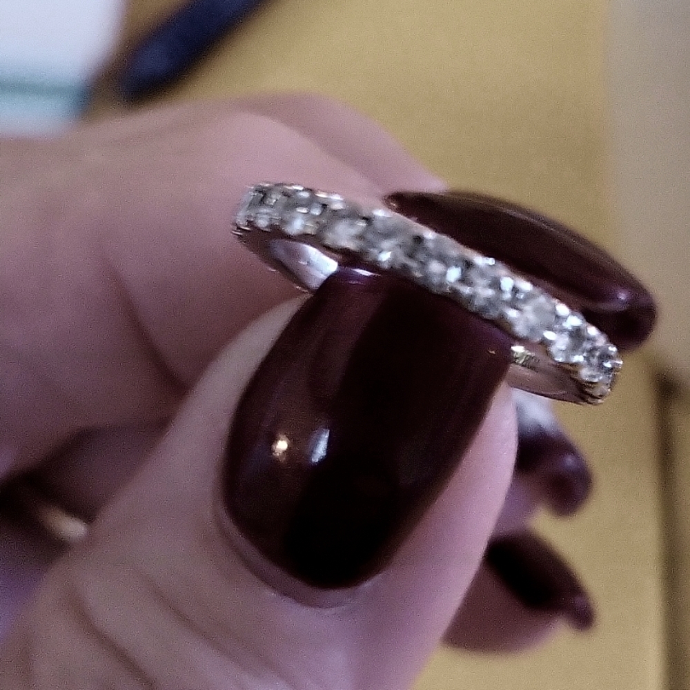 Platinum diamond band, size 7